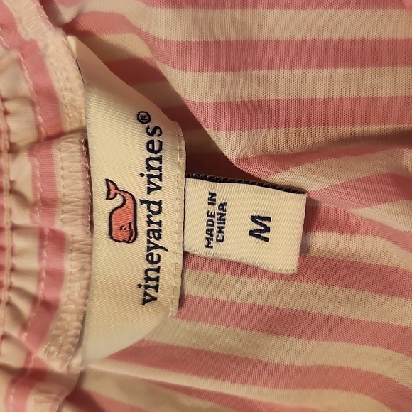 Vineyard Vines Pink White Striped Off The Shoulder Top Size M - Picture 7 of 9